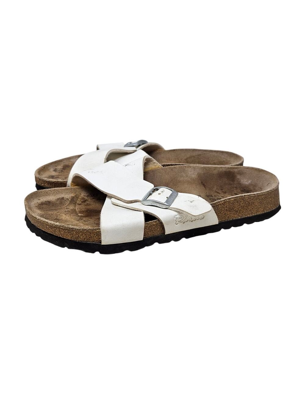 Birki's Birkenstock Santosa 7 White Slide Sandal Comfort Casual Coastal